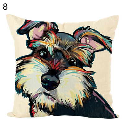 

45x45cm Colored Painting Dog Throw Pillow Case Cushion Cover Sofa Bed Decor