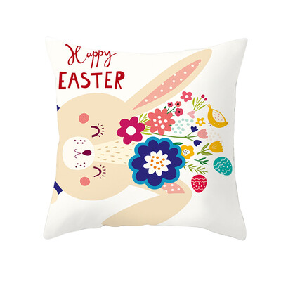 

〖Follure〗Easter Rabbit Print Pillow Case Polyester Sofa Car Cushion Cover Home Decor