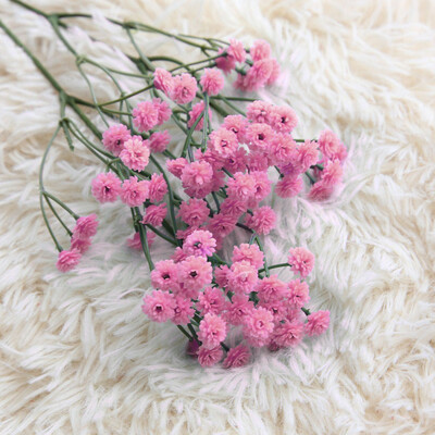 

Gobestart Artificial Silk Fake Flowers Babys Breath Floral Wedding Bouquet Party Decors