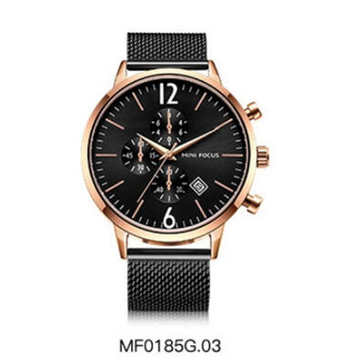 

Fashion Men Quartz Wristwatches Calendar Waterproof Watch With Stainless Steel Strap