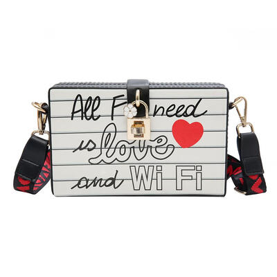 

Girls Letter Print Box Case Women Messenger Crossbdoy Bag Shoulder Bags