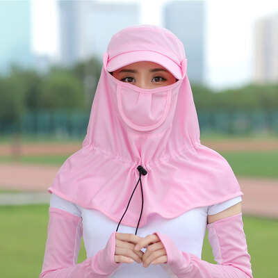 

Ladies Hat Summer Shawl Sun Hat Korean version of face-covering large brim Hat outdoor mountain climbing riding tide Sun Hat