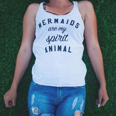 

Women Basic Vest T-Shirt Letter Print Racer Back Sleeveless Casual Tee Top White