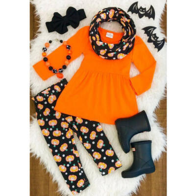 

3PCS Baby Girls Outfits T-shirtPants Set Toddler Autumn Clothes Tracksuit UK