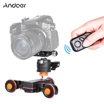 

Andoer L4 PRO Motorized Camera Video Dolly with Scale Indication Electric Track Slider Wireless Remote Control 3 Speed Adjustable