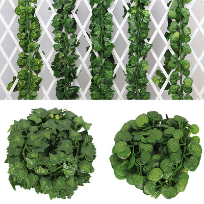 

2m Artificial Grape Parthenocissus Leaves Vine Outdoor Wall Hanging Garden Decor