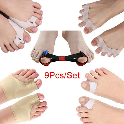 

9PcsSet Bunion Corrector Big Toe Separators Straightener Hammer Toe Spacers Hallux Valgus Protector Pain Relief Foot Care Tool fo