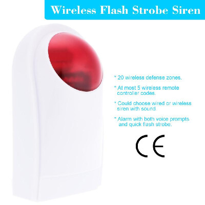 

Wireless Flash Strobe Outdoor Sound Siren Red Light for Home Security Protect Alarm System