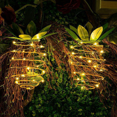 

Oasismall Decorative Solar Pineapple Lights Waterproof LED Lamp Iron Wire Art Light For Home Garden