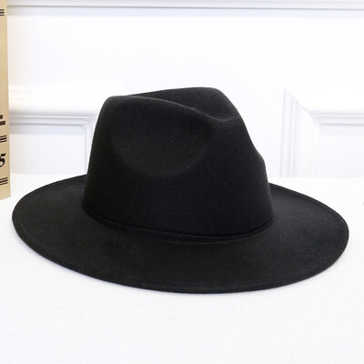 

Fashion Men Women Large Brim Felt Hat Caps Floppy Jazz Hat Vintage Hats Supplies