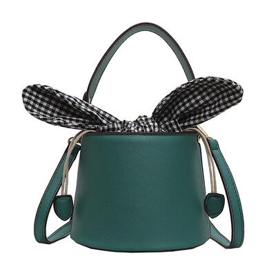 

New Spring&Summer Women Bucket Messenger Bag Girl PU Leather Fashion Shoulder Womens Small Cute Handbag Bow Crossbody Bag