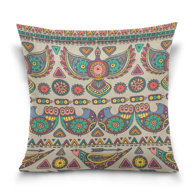 

ALAZA Thanksgiving Throw Pillow Cover 16 X 16 inch Cushion Cover with Colorful Ethnic Pattern Printed Pillowcase