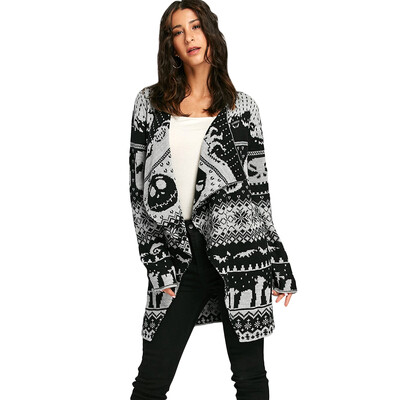 

Halloween Skull Knitting Tunic Cardigan