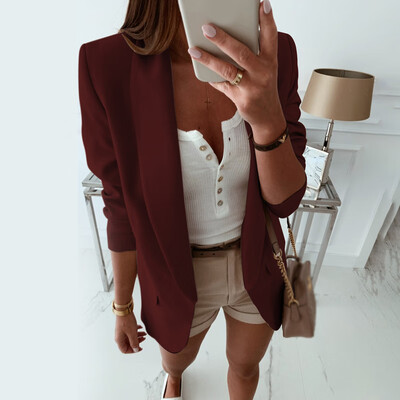 

Womens Long Sleeve Loose Coat Plus Size Office Business Outwear Blazer Jackets