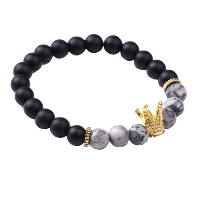 

Fashion Charm Men Bracelet Pave Black Stone Bead Bracelet for Men Women Luxury Jewelry gift