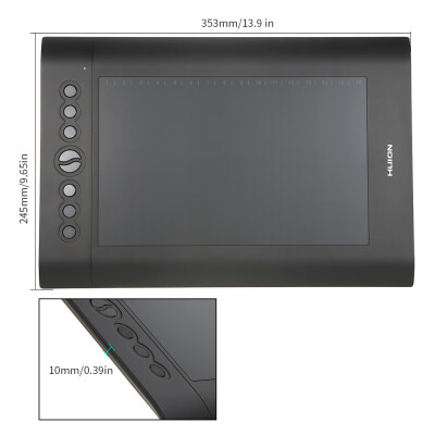 

Huion USB Graphics Drawing Tablet Upgraded H610 PRO V2 Pad Art Digital Handwriting Drawing Board with Battery-free Pen