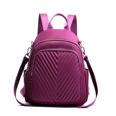 

Tailored Fashion Womens Solid Color Striped Waterproof Nylon Backpack Shoulder Bag