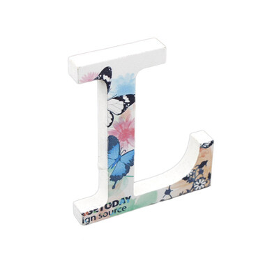 

Retro Butterfly Print English Letter Ornaments Decorations Bar Cafe Wooden Craft