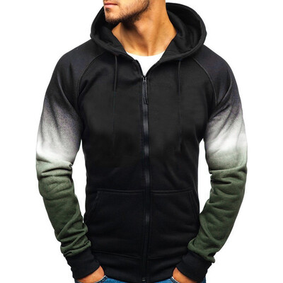

Toponeto Men Splicing Tie Dyeing Pullover Long Sleeve Hooded Sweatshirt Tops Blouse