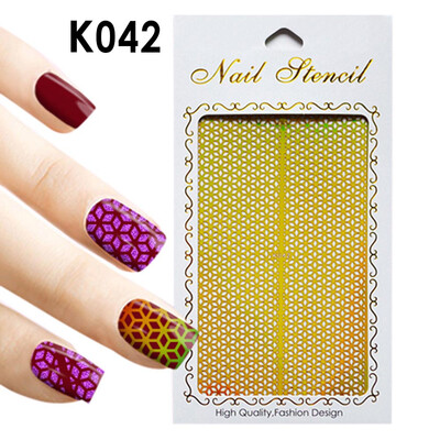 

〖Follure〗1Pc Irregular Hollow Nail Art Vinyls Stencil Stickers Manicure