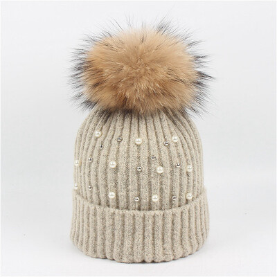 

Tailored New Women Girls Keep Warm Winter Hairball Knitted Hat Wool Hemming Hat Ski Hat