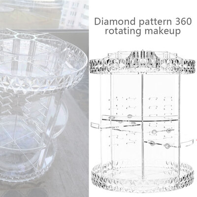 

DIY 360 Degree Rotation Transparent Acrylic Cosmetics Storage Box Fashion Multi-function Detachable Makeup Beauty Organizer