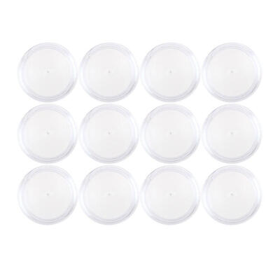 

12pcs Round Portable Plastic Transparent Storage Box Pills Candy Holder