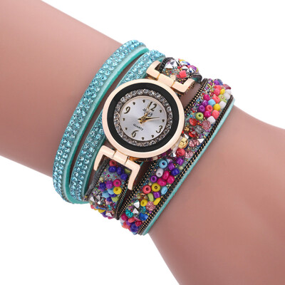 

Explosion models colorful stone winding female bracelet watch diamond winding ladies quartz watch