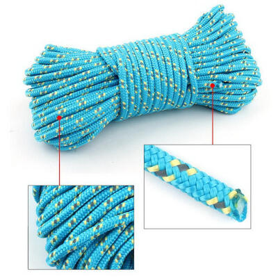 

New 5mm Bold Reflective Rope 20M Outdoor Tent Clothesline Nails Windproof Rope Camping Outdoor Tools