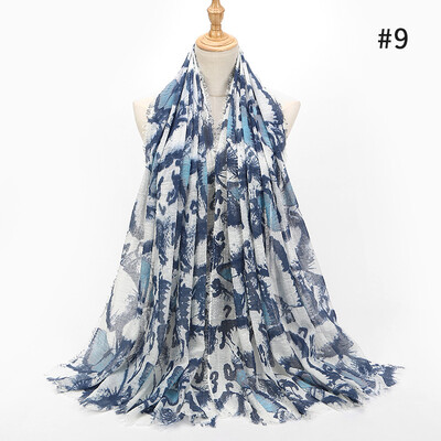 

2018 cotton retro line small clear new graffiti butterfly print cotton&linen scarf scarves dual-use wild models