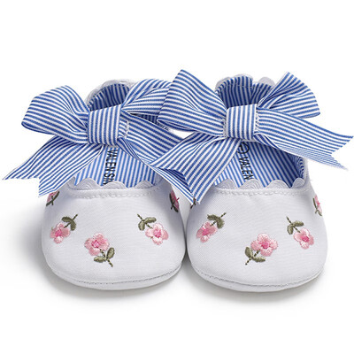 

2018Embroidered princess shoes for toddler baby girls 2018 Spring autumn big bow soft sole High Quality shoes baby girlA