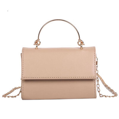 

2019 Women Hadbags Quality Leather Flap Shoulder Bags Fashion Metal Handle Straps Crossbody Bags Casual Solid Messenger Bag