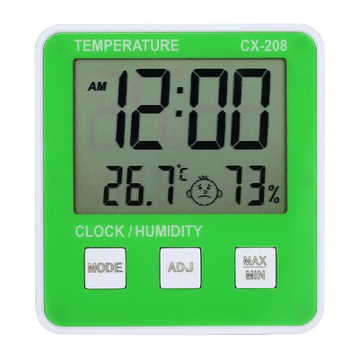 

LCD Digital Indoor Thermometer Hygrometer Room ℃℉ Temperature Humidity Gauge Meter Alarm Clock Thermo-Hygrometer with Max Min Val