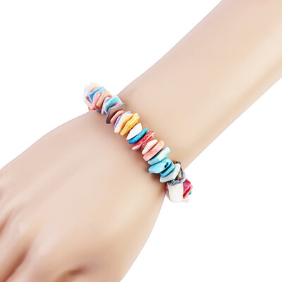 

Hawaii Beach Cowrie Multicolor Puka Shell Bracelet For Women Girls Seashell Statement Bracelet Gifts Bracelets For Women