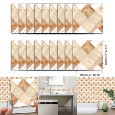 

Gobestart 18pcs Self Adhesive Waterproof Black Marble Mosaic Wall Art Kitchen Tile Sticker