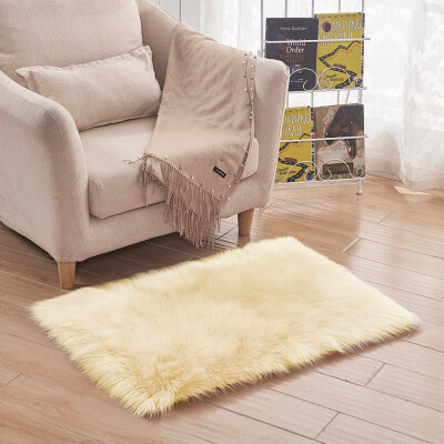 

Gobestart Soft Rug Chair Cover Artificial Sheepskin Wool Warm Hairy Carpet Seat Mats Rug