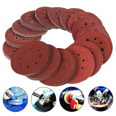 

160pcs Flocking Sandpaper Disc Sandpaper Grinding Brushed Back Velvet Sheet Grinding Machine Sandpaper