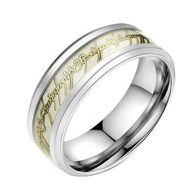 

Stainless Steel Luminous Fluorescent Glow In The Dark The Lord Ring