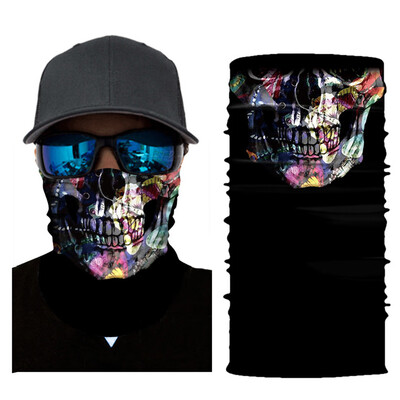 

Motorcycle Head Scarf Balaclava Face Shields Skull Ghost Bandana Scarf Mask Balaklava Neck Warmer