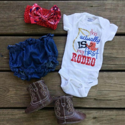 

US July 4th Infant Baby Girl Clothes Independence Day Tops Pants Headband Outfit