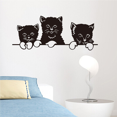 

Siaonvr Cute Cat Theme Family Room Window Wall Mural Decorative Decal Detachable