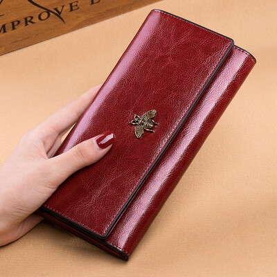

Orpheum OFLM leather ladies wallet long female European&American simple money clip card package large capacity ladies clutch bag QB-C01 black