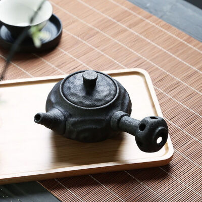 

Black Wave Hollowed Side Handle Ceramic Gongfu Tea Teapot 170ml 57oz