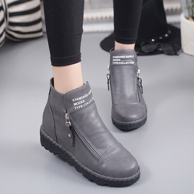 

Rose Womens Ladies Fashion Ankle Zipper Increase Casual Round Toe Short Boots Shoes