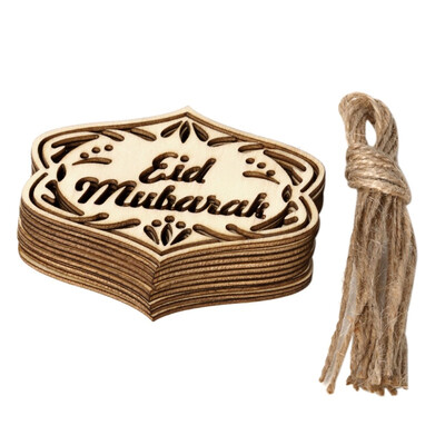 

Eid al-Fitr Islamic Wooden DIY Handmade Hanging Ornament For Church Decoration Crafts 10 pCS