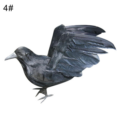 

Realistic Feathered Crows Raven Model Halloween Prop Home Garden Yard Decor