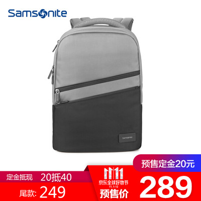 

Samsonite BEVEL men&women shoulder bag multi-function business backpack travel bag computer bag TR018001 gray black