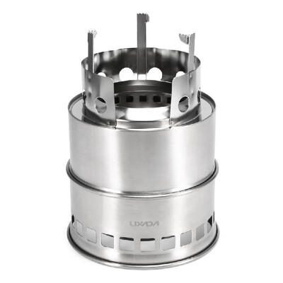 

Folding Camping Stove Outdoor Cooking Wood Burning Stove with Alcohol Tray Hiking Backpacking Picnic