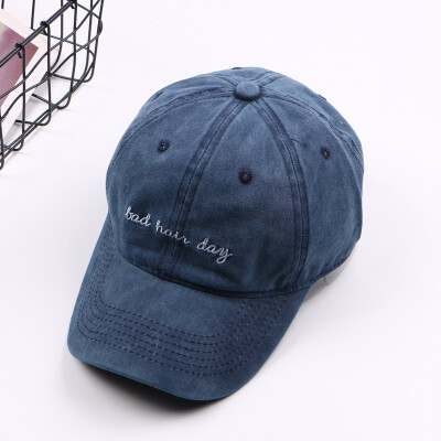 

chic style fashion retro water wash love embroidered baseball hat womens summer sun hat soft top duck tongue elbow hat