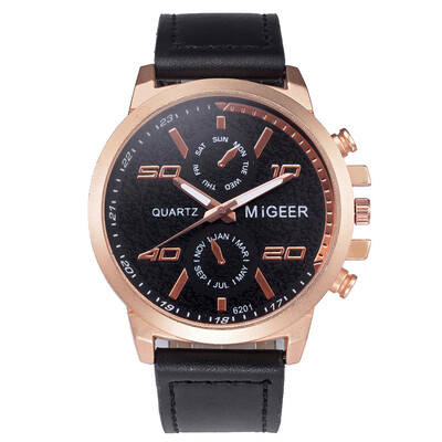 

Gobestart MIGEER High-End Fashion Mens Stainless Steel Watch Analog Alloy Quartz Watch